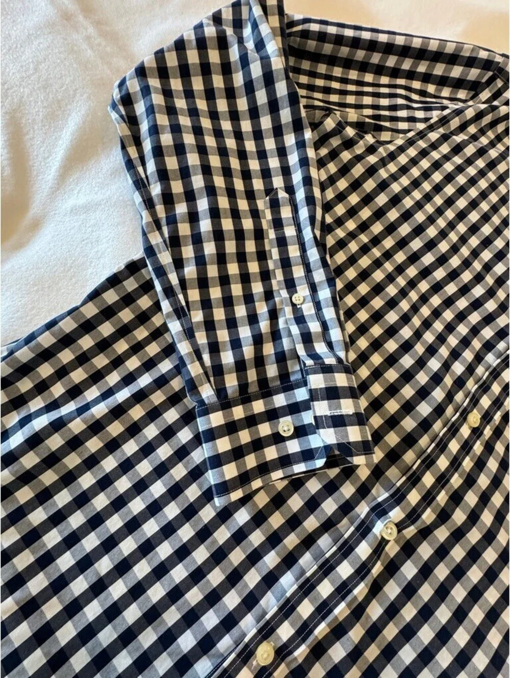 Banana Republic Men's Non-Iron Tailored Slim Fit Checkered Dress Shirt XL Tall